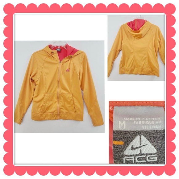 Women’s Nike ACG orange & pink Athletic Jacket - Medium Hooded - Zip Up - Picture 2 of 9